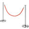 Two silver stanchions with red rope barrier.