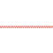 Red and white diagonal stripes on a surface.