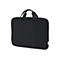 Schwarze Laptoptasche mit Tragegriff. Auf der Seite ist der Markenname BASE XX aufgedruckt.