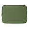 Olivegrüne Laptoptasche mit schwarzem Reißverschluss und Saum. Am Rand steht das Logo BASE XX.