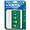 Batterijlader voor batterijen, 2x of 4x AA/AAA/C/D &amp; 1x 9V, oplaadtijd 4,5 uur, USB-C (incl. kabel), 100-240 V, B 154 x D 49 x H 129 mm, wit