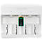 Batterijlader voor batterijen, 2x of 4x AA/AAA/C/D &amp; 1x 9V, oplaadtijd 4,5 uur, USB-C (incl. kabel), 100-240 V, B 154 x D 49 x H 129 mm, wit