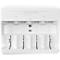 Batterijlader voor batterijen, 2x of 4x AA/AAA/C/D &amp; 1x 9V, oplaadtijd 4,5 uur, USB-C (incl. kabel), 100-240 V, B 154 x D 49 x H 129 mm, wit