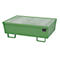 BAUER AM-2 opvangbak, met rooster, staal, 225 l, B 1200 x D 800 x H 415 mm, groen