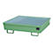 BAUER AM-4/A opvangbak, met rooster, staal, 245 l, B 1200 x D 1200 x H 335 mm, groen