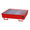 BAUER AM-4/A opvangbak, met rooster, staal, 245 l, B 1200 x D 1200 x H 335 mm, rood
