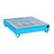 BAUER AW-4/A/PE opvangbak met rooster, 211 l, B 1215 x D 1215 x H 290 mm, blauw