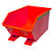 Gros plan d'un objet rouge avec un élément triangulaire en métal perforé. L'élément est fixé avec une vis.