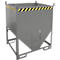 Bauer Bac de silo SGS 100, avec fermeture à curseur, L 1000 x l 1200 x H 1495 mm, 1 m³, jusqu'à 1500 kg, acier, gris souris
