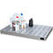 Bauer Bac pour petits récipients KGW-P 4/M V4A, pour palettes Euro et palettes chimie, inox, L 1200 x l 600 x H 120 mm, jusqu'à 200 kg, avec grille en tôle perforée