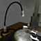 Bauer &amp; Böcker LED werklamp spot, 2,5 W, 200 lm, 5500 K, kantelbaar, dimbaar, magnetische voet, IP65, L 600 mm, aluminium, grijs-zwart