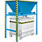 Bauer BTS Befülltrichter, Stahlblech, Standkonstruktion, Einfahrtaschen, lackiert, L 980 x B 1980 x H 2050 mm, lichtblau RAL 5012