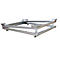 Metalen palletframe, hoekig, zilverkleurig, met veren.