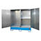 BAUER Kast GS-2 voor gevaarlijke stoffen, plaatstaal, voor 2 x 200 l vaten, B 1680 x D 690 x H 1780 mm, lichtblauw
