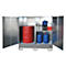 BAUER Kast GS-2 voor gevaarlijke stoffen, plaatstaal, voor 2 x 200 l vaten, B 1680 x D 690 x H 1780 mm, muisgrijs