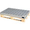 Bauer kleine containerbak KGW-P 3/M V4A, voor Euro- en chemiepallets, roestvrij staal, L 1200 x B 800 x H 120 mm, tot 200 kg, met geperforeerd plaatrooster