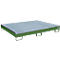 Bauer RW-GR 1800 PE legbordgoot, met PE inzet, met rooster, L 1765 x B 1315 x H 255 mm, reseda groen RAL 6011