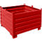 Bauer Sammelbehälter-System SBS 1000, L 1200 x B 1200 x H 850 mm, bis zu 3-fach stapelbar, lackiert, mit Transportwagen, feuerrot RAL 3000