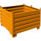 Bauer Sammelbehälter-System SBS 1000, L 1200 x B 1200 x H 850 mm, bis zu 3-fach stapelbar, lackiert, mit Transportwagen, gelborange RAL 2000