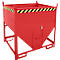Bauer Silobehälter SGS 75, mit Schieberverschluss, L 1000 x B 1200 x H 1260 mm, 0,75 m³, bis 1000 kg, Stahl, Feuerrot