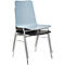 BAVARIA stapelstoel 71220-21, ergonomische zitvorm, ronde stalen buis, vlamvertragend, B 500 x D 550 x H 860 mm, lichtblauw/chroom