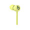Gelbe KopfhÃ¶rer mit 'b' Logo. Kabelgebundene In-Ear-KopfhÃ¶rer vor weiÃŸem Hintergrund.