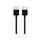 Deux câbles HDMI noirs avec des connecteurs gris, sur fond blanc. L'étiquette HDMI est visible sur les connecteurs.