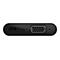 Gros plan de l'arrière d'un appareil noir avec des connecteurs, dont USB-C, VGA et audio.
