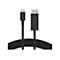 Câble Belkin noir, avec connecteurs USB-C et DisplayPort.