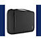 Housse d'ordinateur portable noire avec logo Belkin et poignée.