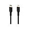 Zwei schwarze Ladekabel. Eines mit USB-C Stecker, eines mit Lightning Stecker.