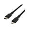 Schwarzes Ladekabel mit USB-C- und Lightning-Anschlüssen.