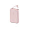 Batterie externe Belkin rose clair avec câble USB-C pliable. Inscription : 20W.