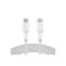 Câble USB-C blanc, câble tressé, connecteurs USB-C.