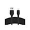 Ein schwarzes Ladekabel von Belkin. USB-A Stecker, Lightning Stecker.