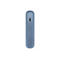 Appareil bleu et oblong avec texte 'In/Out'.