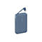 Chargeur Belkin bleu avec câble intégré. Le logo Belkin, un indicateur de charge et 20W sont imprimés sur la surface.