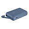 Chargeur Belkin bleu avec câble et ports intégrés.