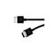 Zwei schwarze HDMI-Kabel auf weißem Hintergrund. Stecker mit HDMI-Aufschrift.