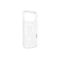 Coque de téléphone transparente avec fonction MagSafe, gros plan.