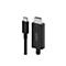 Schwarzes HDMI-Kabel mit USB-C-Anschluss, Belkin-Logo.