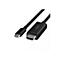 Schwarzes Belkin-HDMI-Kabel. Auf dem Stecker steht HDMI und Belkin. USB-C-Anschluss links.