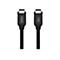 Zwei schwarze USB-C-Kabel nebeneinander, eines mit Belkin-Logo, eines mit "40" und einem Blitz-Symbol.