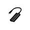 Schwarzer Belkin HDMI Adapter mit USB-C Stecker. HDMI Anschluss unten, USB-C oben. Belkin Logo.