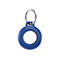 Blaues Belkin AirTag-Gehäuse mit Schlüsselring.