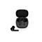 Écouteurs Belkin sans fil noirs avec étui de chargement ouvert et un seul écouteur à côté sur fond blanc.