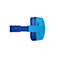 Casque bleu clair avec bandeau bleu sur fond blanc.