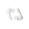 Deux écouteurs sans fil blancs Belkin sur fond blanc. L'un d'eux porte l'inscription "Belkin".