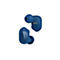 Zwei blaue kabellose Ohrhörer mit Belkin-Logo auf weißem Hintergrund.