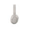 Hellgrauer Kopfhörer mit Belkin-Logo. Das Kopfband ist hochgeklappt, die Ohrmuscheln sind rund.